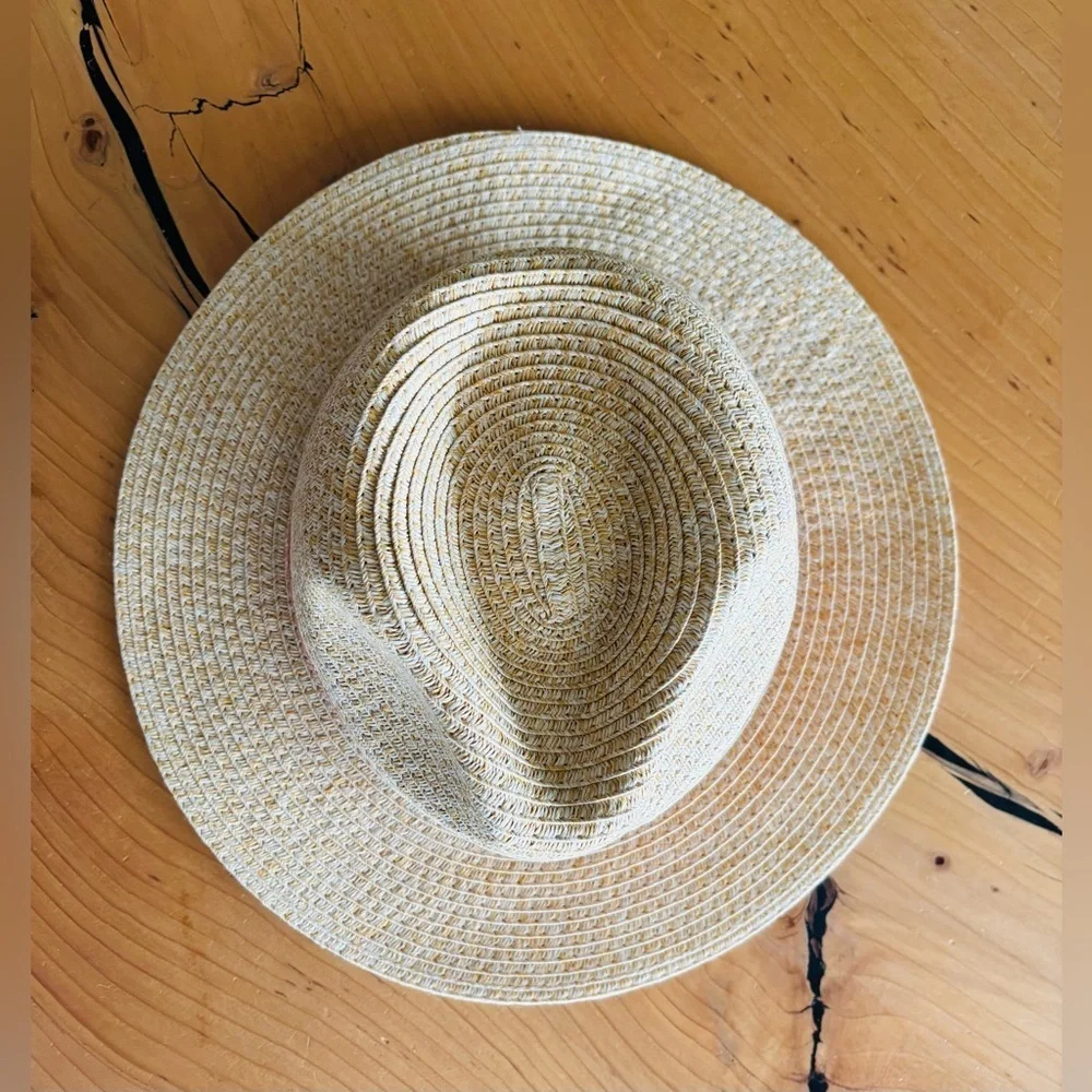 Pretty Simple Straw Hat with Pink and Black Bands